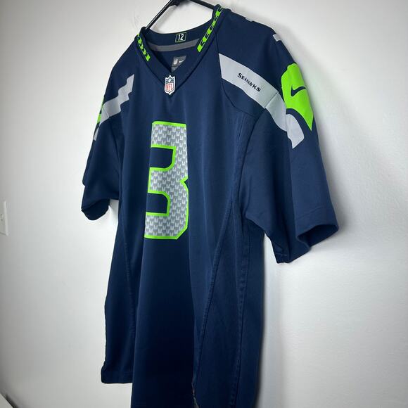Nike NFL On Field Mens Seattle Seahawks #3 Russell Wilson Blue Home Jersey XL - Picture 4 of 13